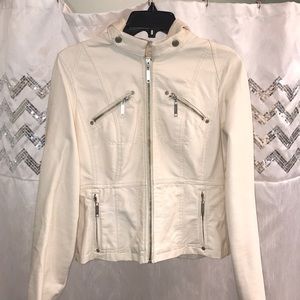 Cream motorcycle jacket